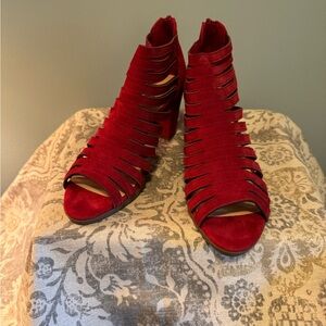 Bella Vita Strappy Suede Red Heels